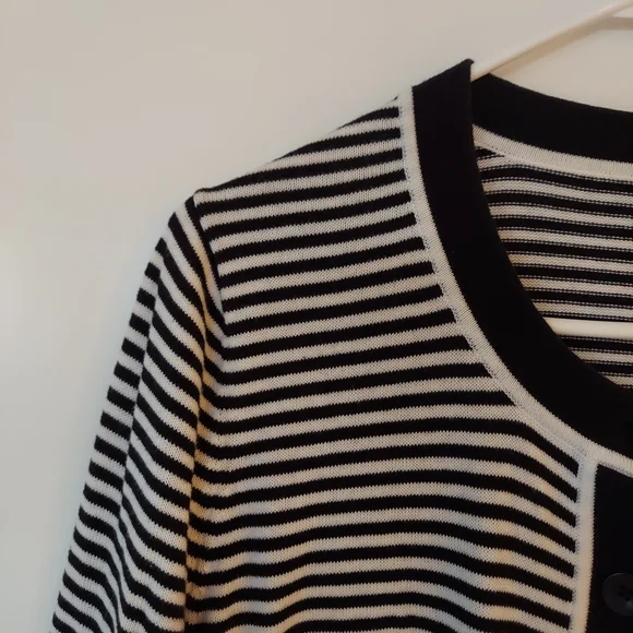 Calvin Klein Women's Striped Button-Up Cardigan - Picture 5 of 5